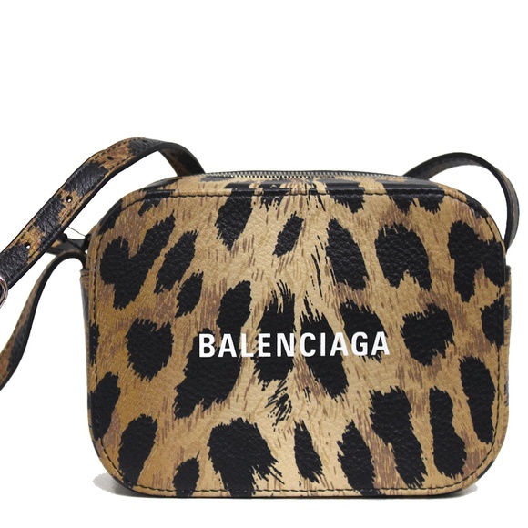 balenciaga leopard camera bag